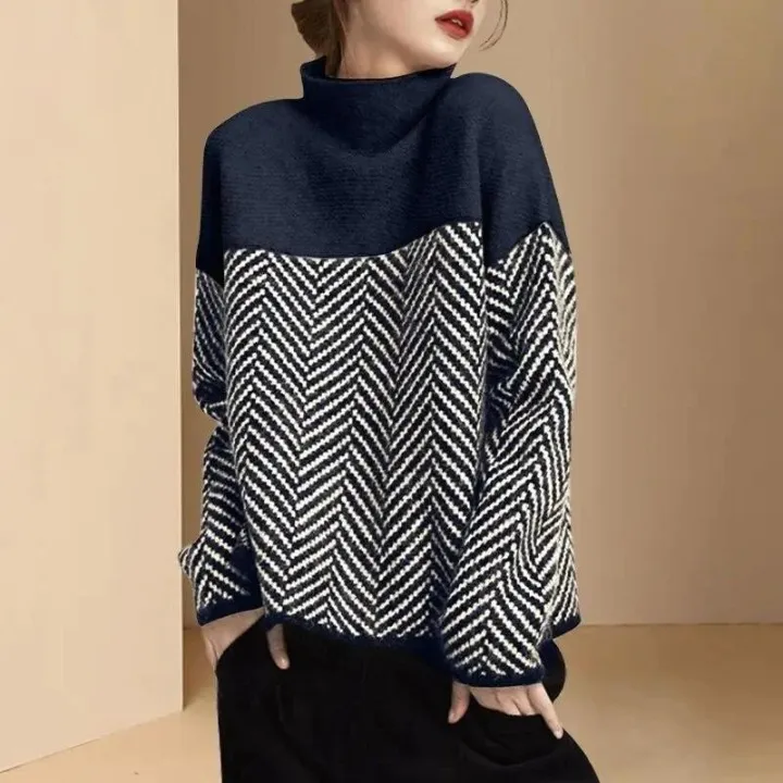 Lucy™ | Women's High Collar Cotton Sweater