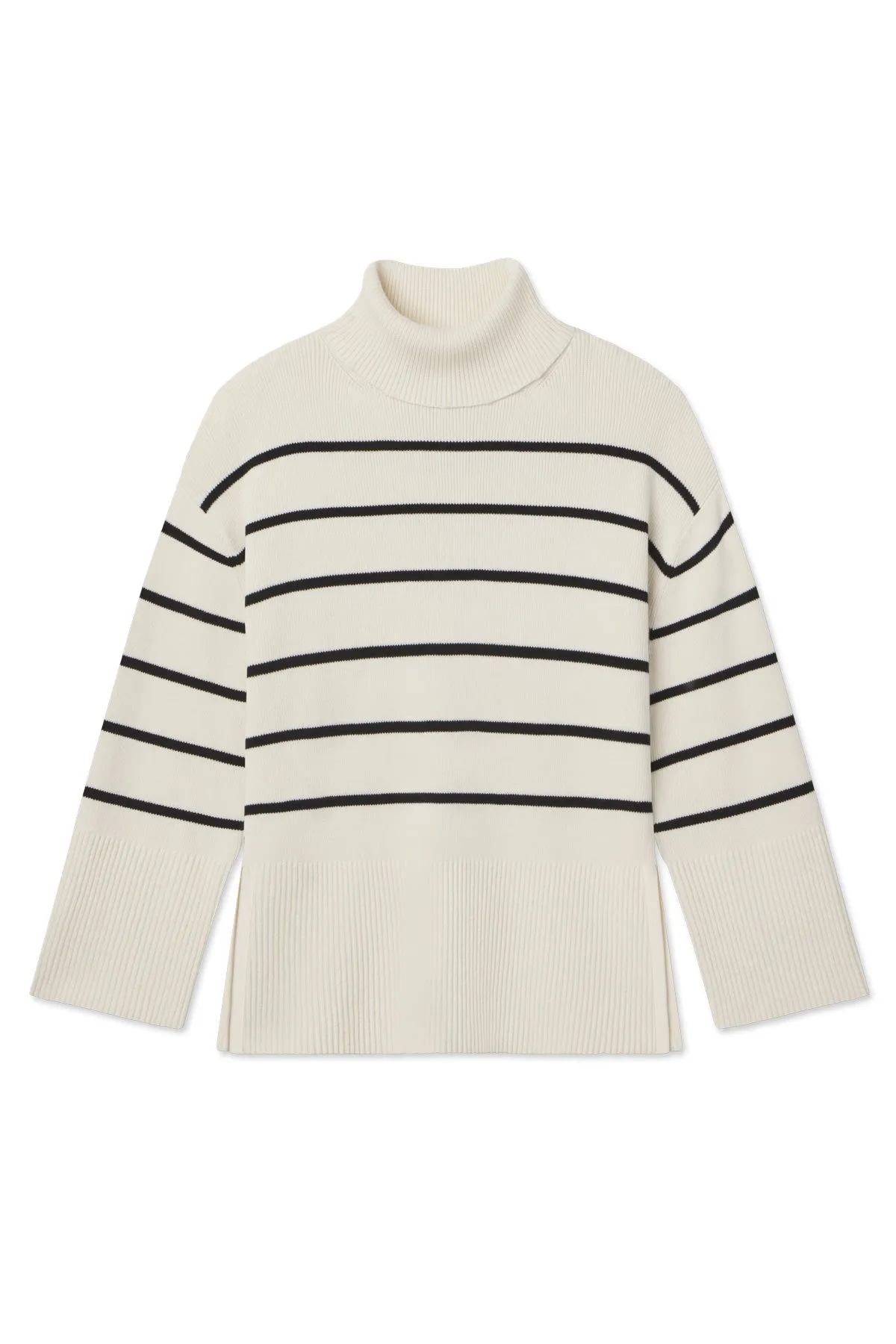 Madeline Sweater in Ivory Black Stripe