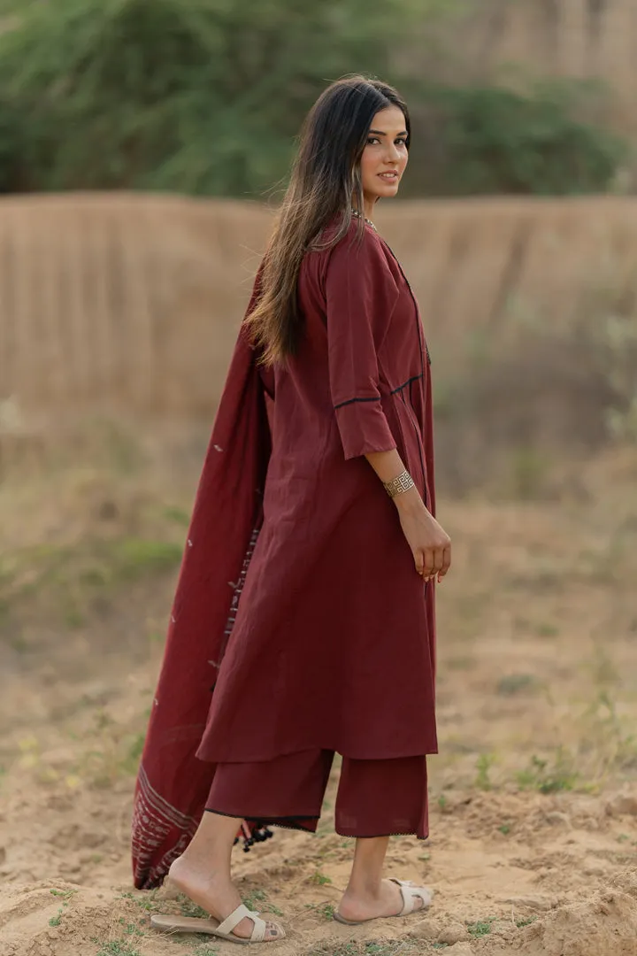 Mahogany Maroon Kurta Set