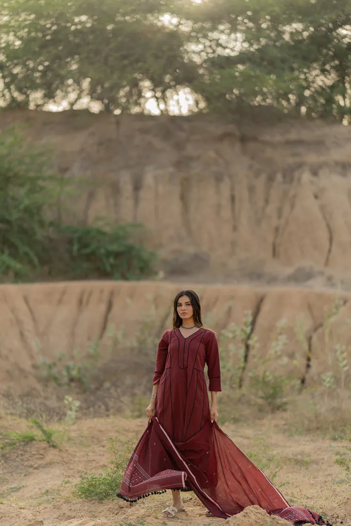 Mahogany Maroon Kurta Set