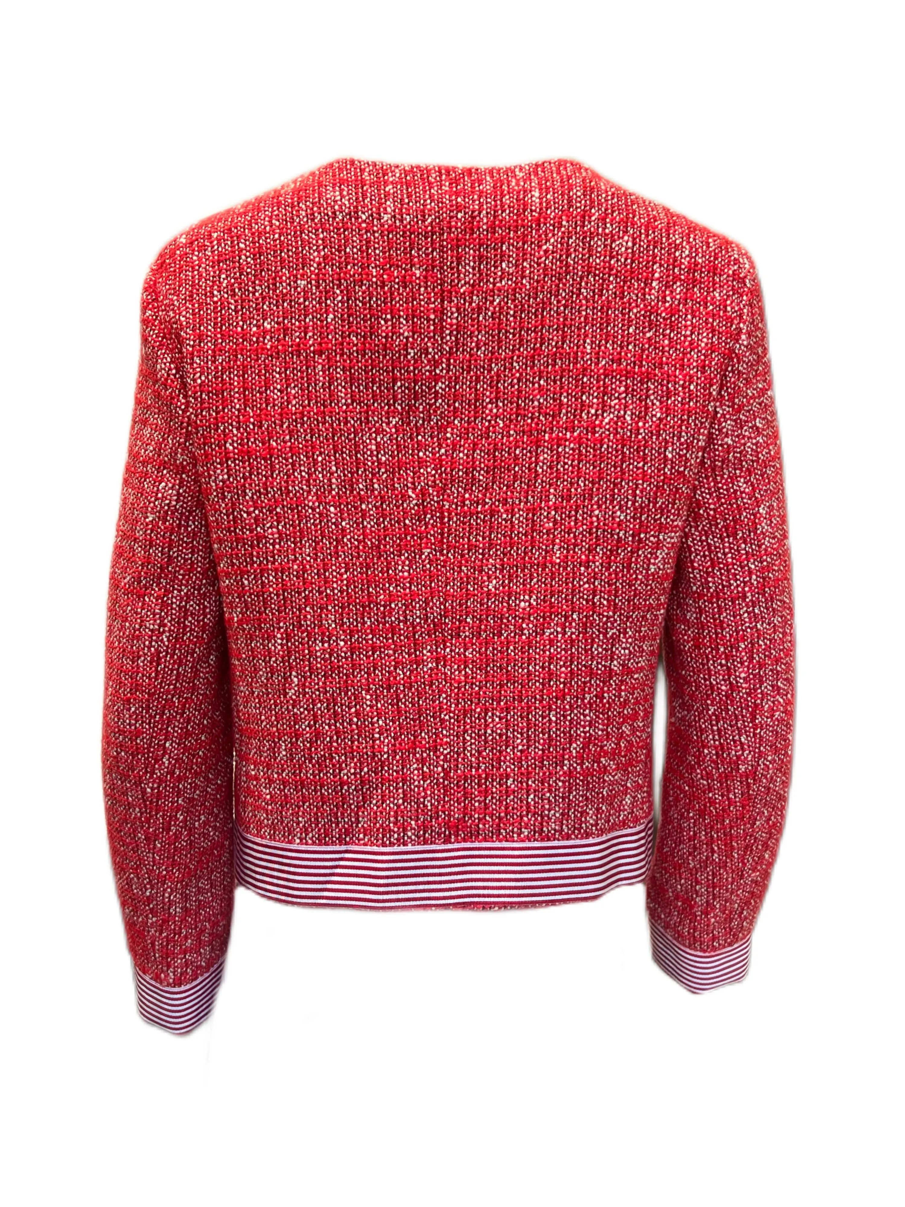 Marella By Max Mara Women's Red Medium Tweed Jacket Size 8 NWT