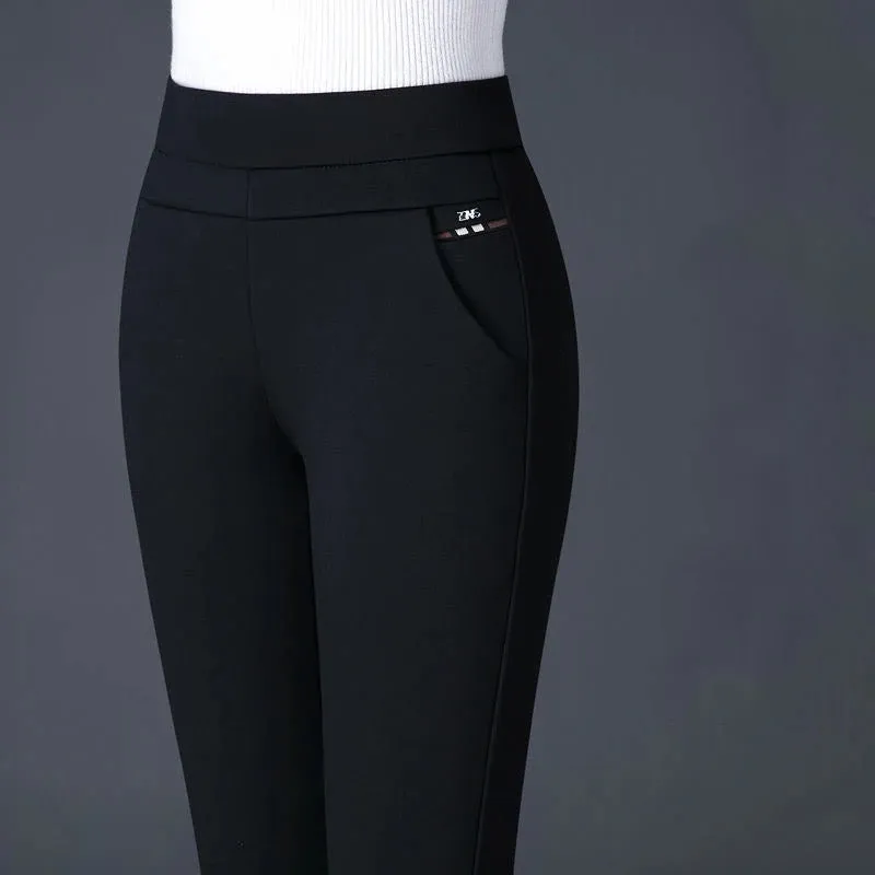 Margot | Straight Trousers With Elastic High Waist
