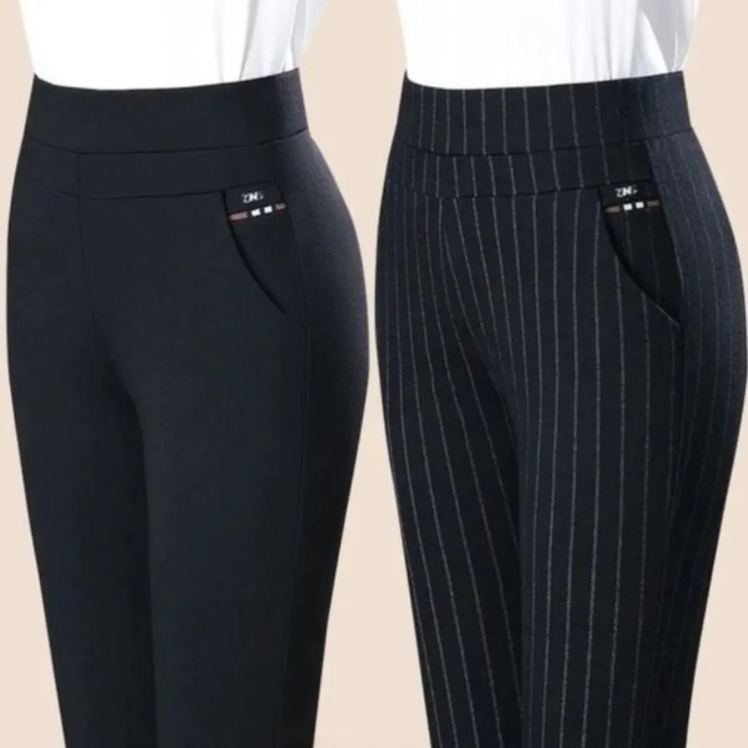 Margot | Straight Trousers With Elastic High Waist