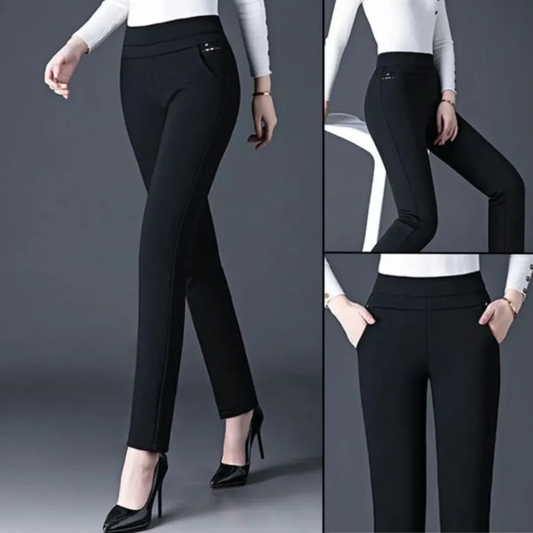 Margot | Straight Trousers With Elastic High Waist