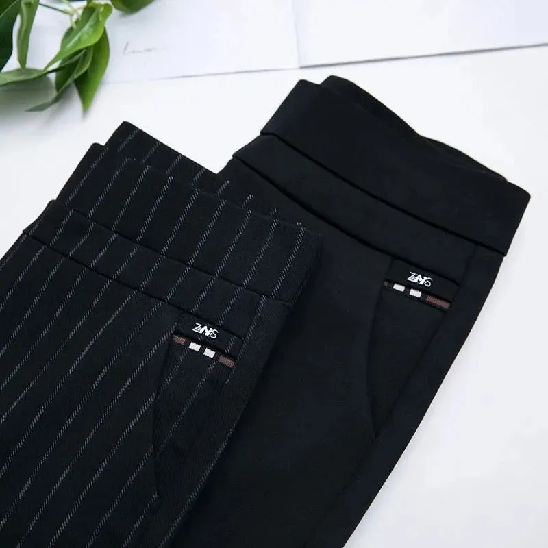 Margot | Straight Trousers With Elastic High Waist