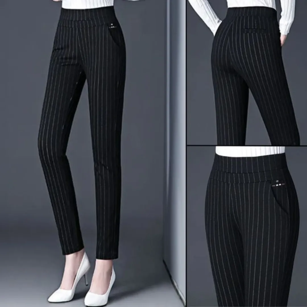Margot | Straight Trousers With Elastic High Waist