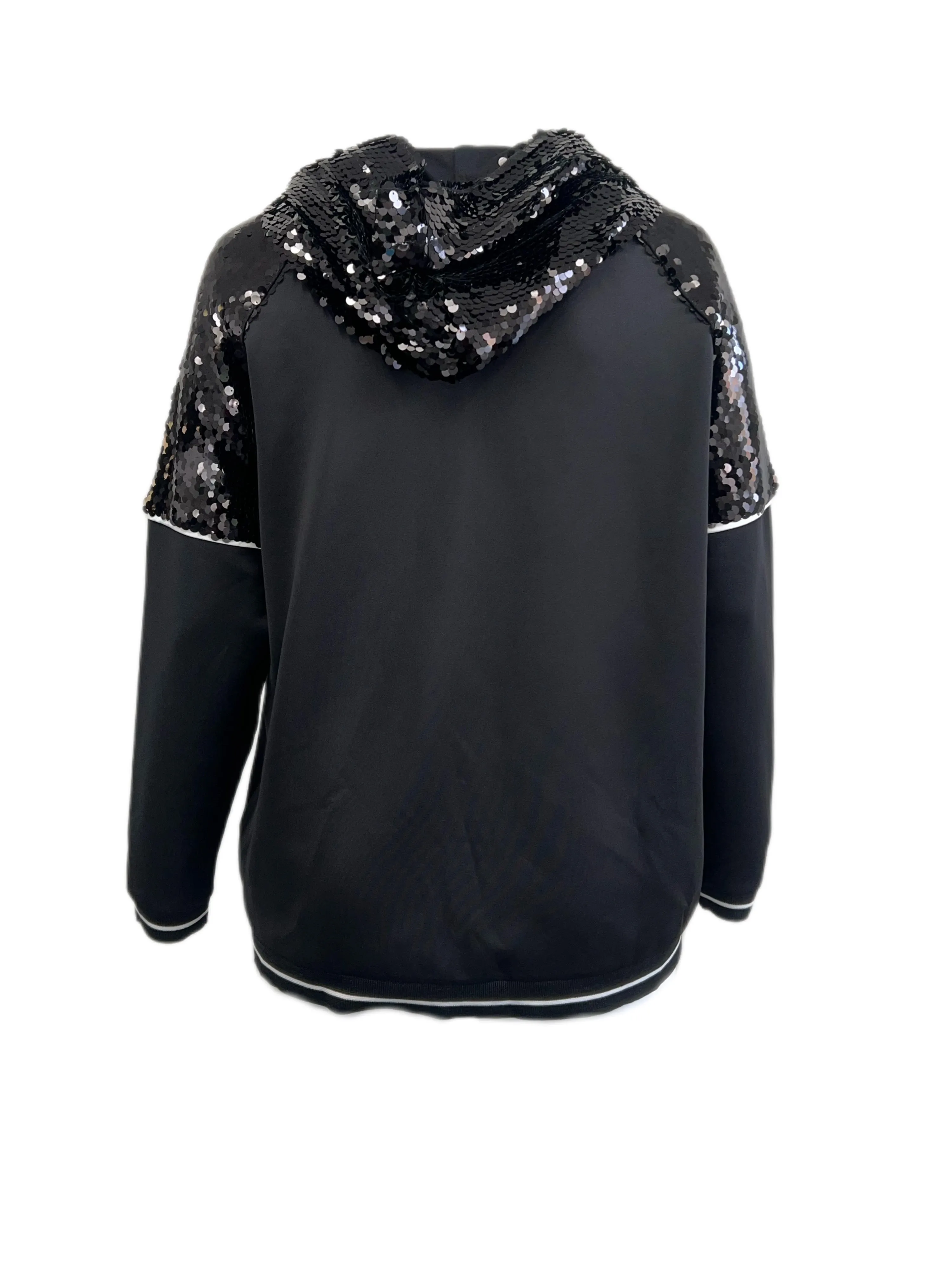 Marina Rinaldi Women's Black Obelo Beaded Hooded Jacket Size XXL NWT