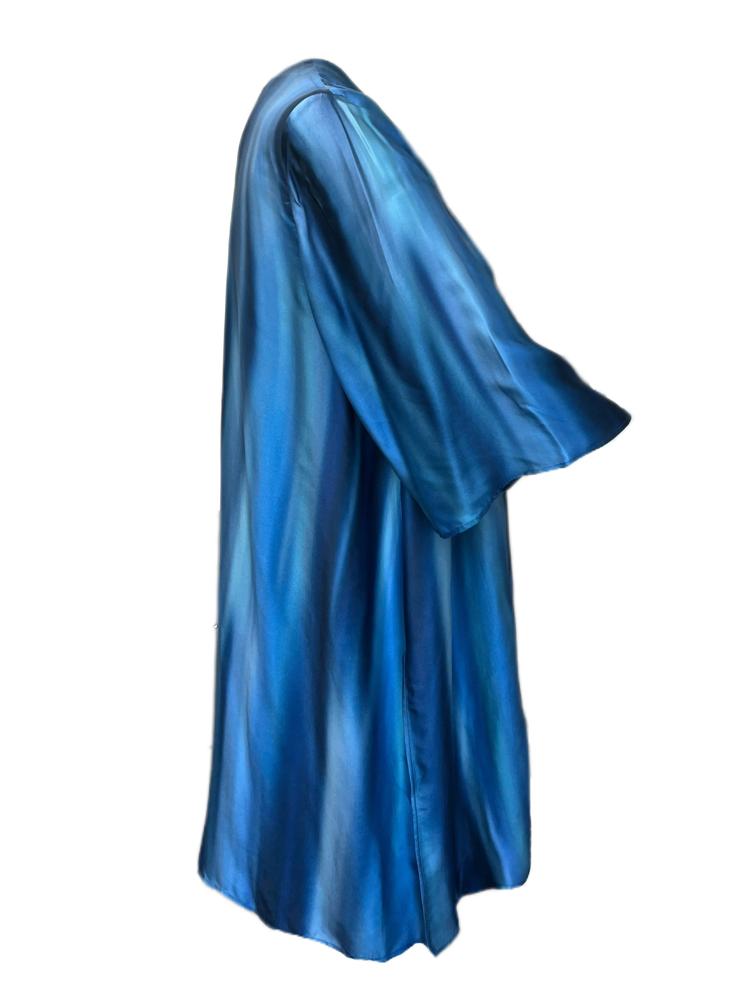 Marina Rinaldi Women's Blue Foglio Viscose Duster Jacket NWT