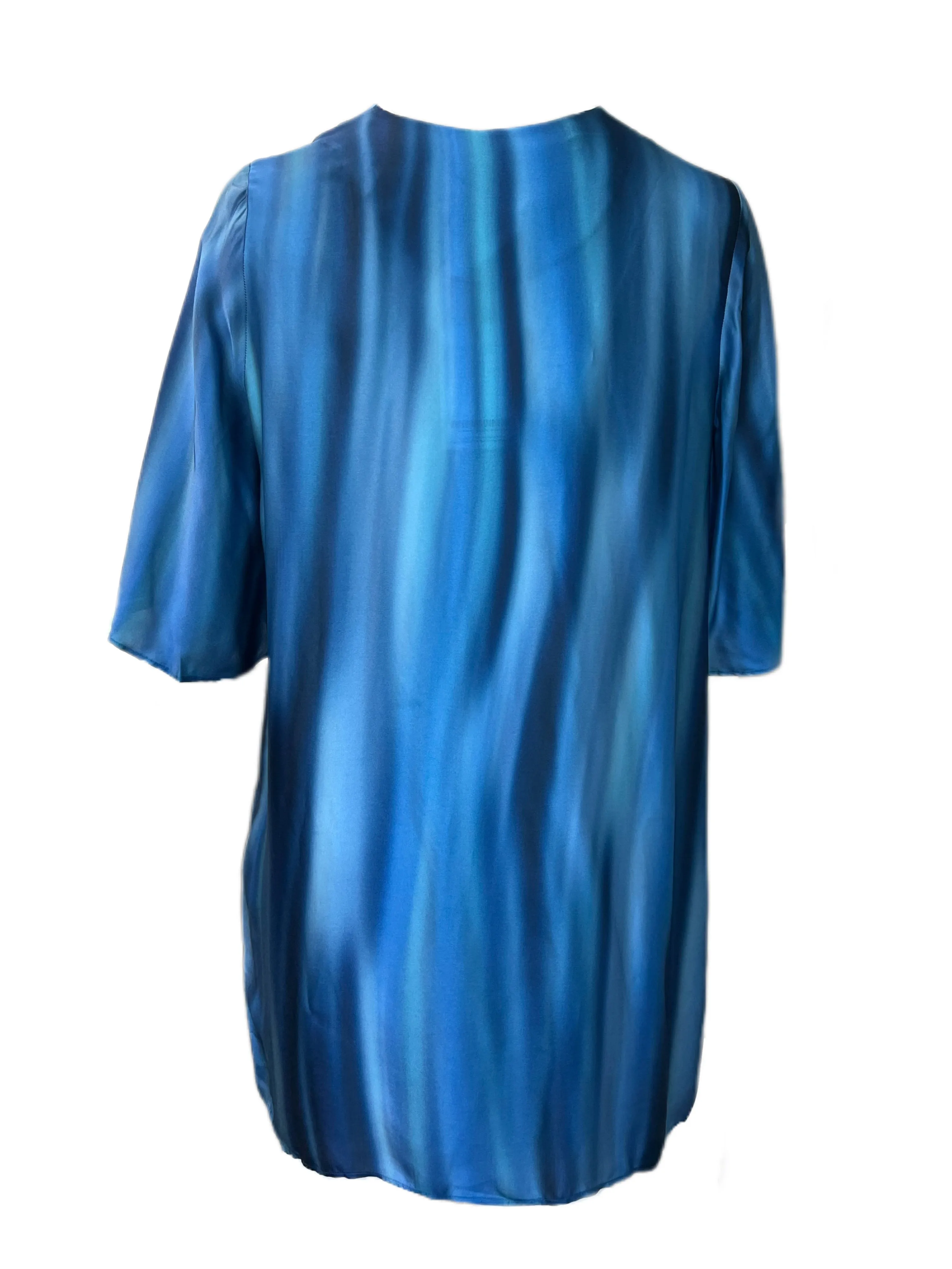 Marina Rinaldi Women's Blue Foglio Viscose Duster Jacket NWT