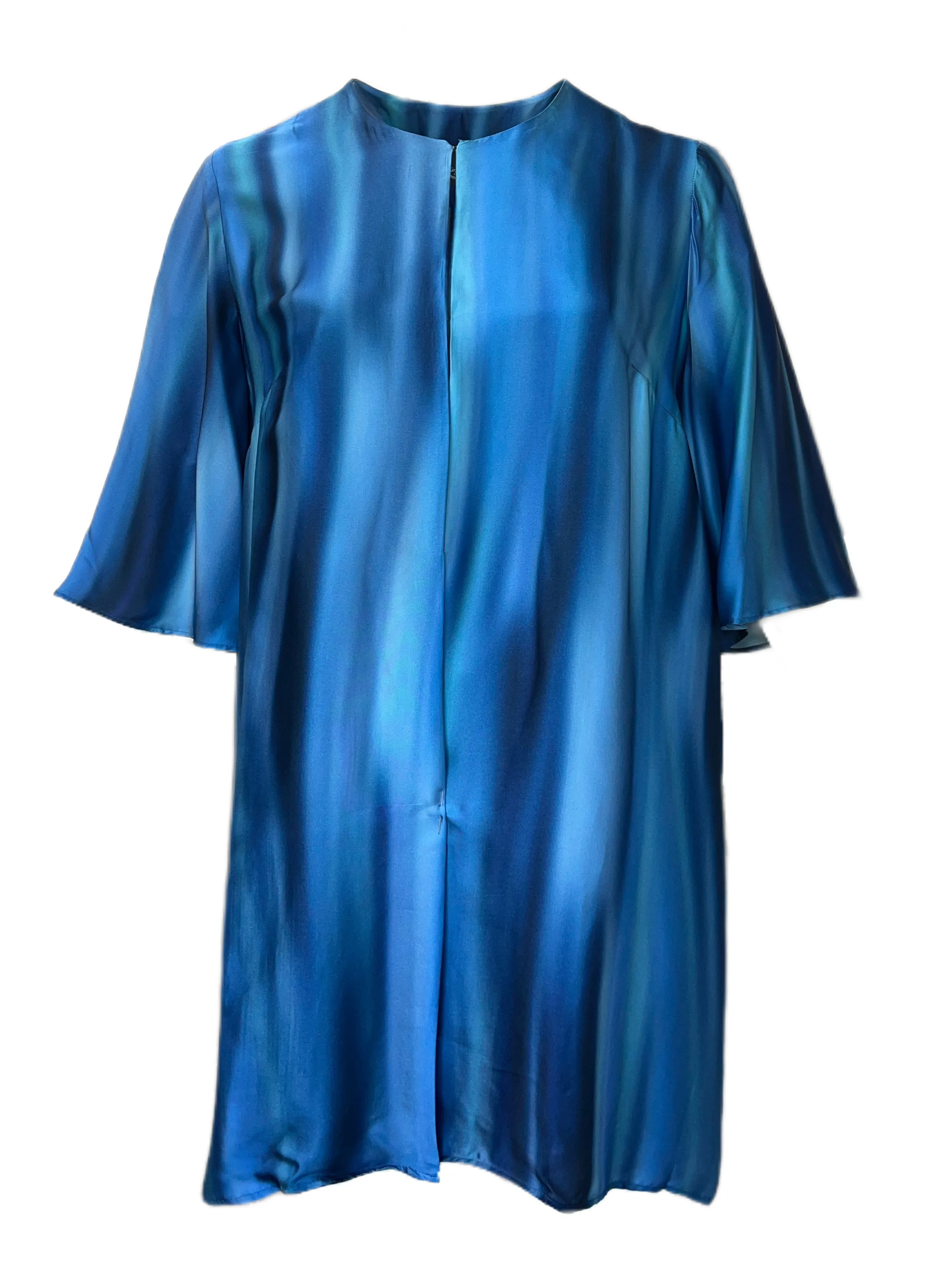 Marina Rinaldi Women's Blue Foglio Viscose Duster Jacket NWT