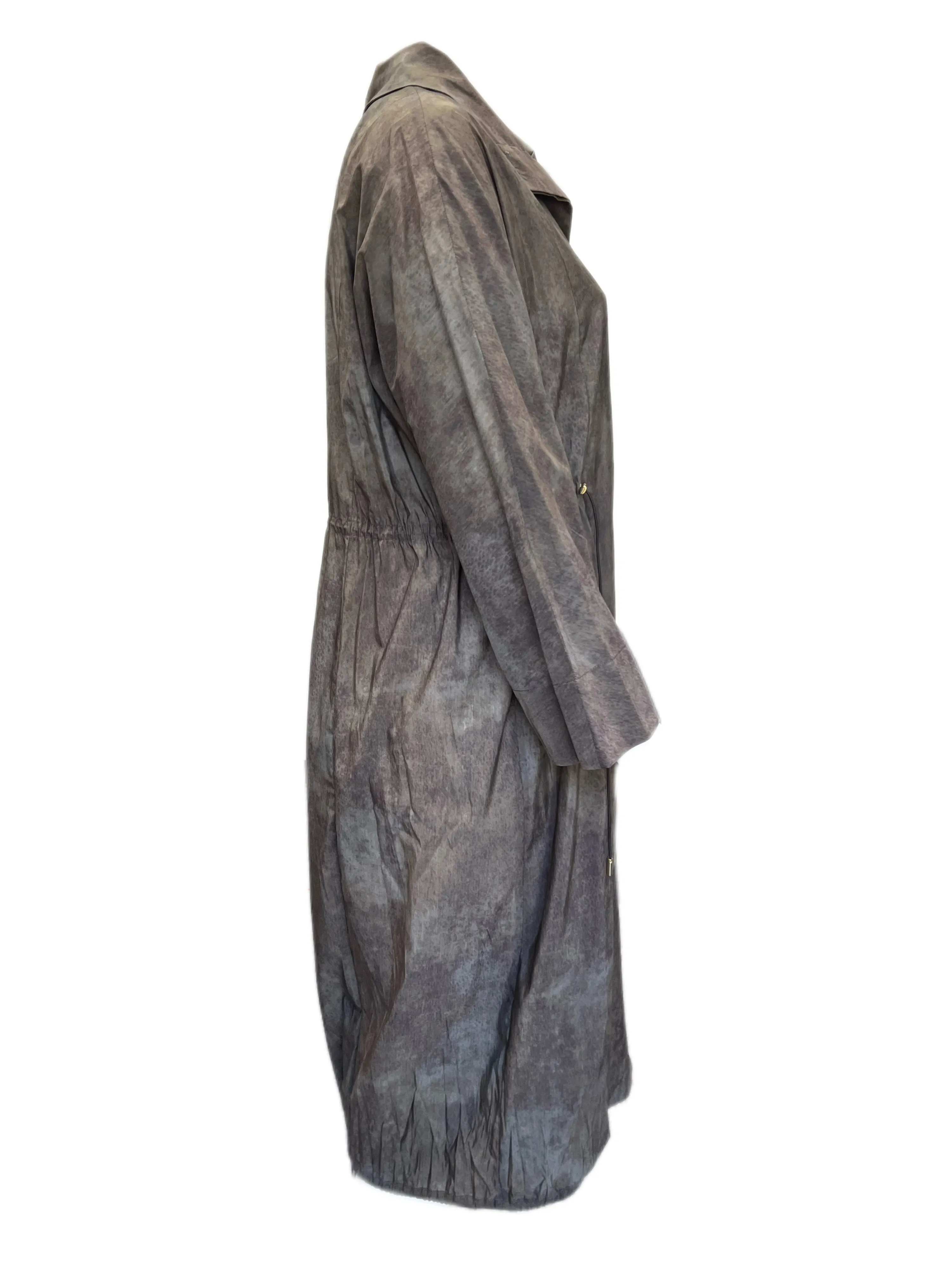 Marina Rinaldi Women's Brown Tebe Elastic Waist Rain Coat Size NWT