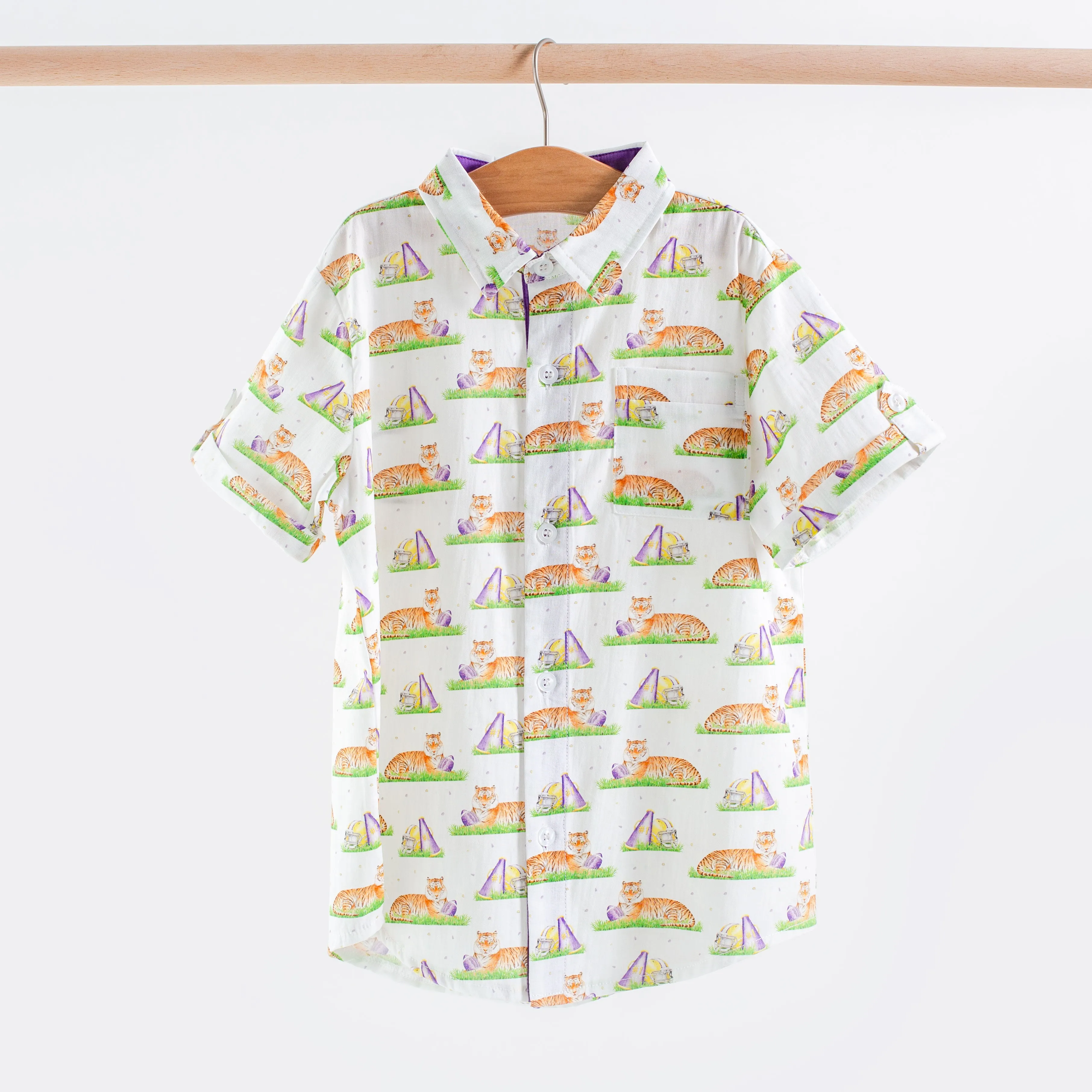 Mascot Mania in Louisiana Short Sleeve Collared Shirt (Pre-order Arriving Fall 2025)