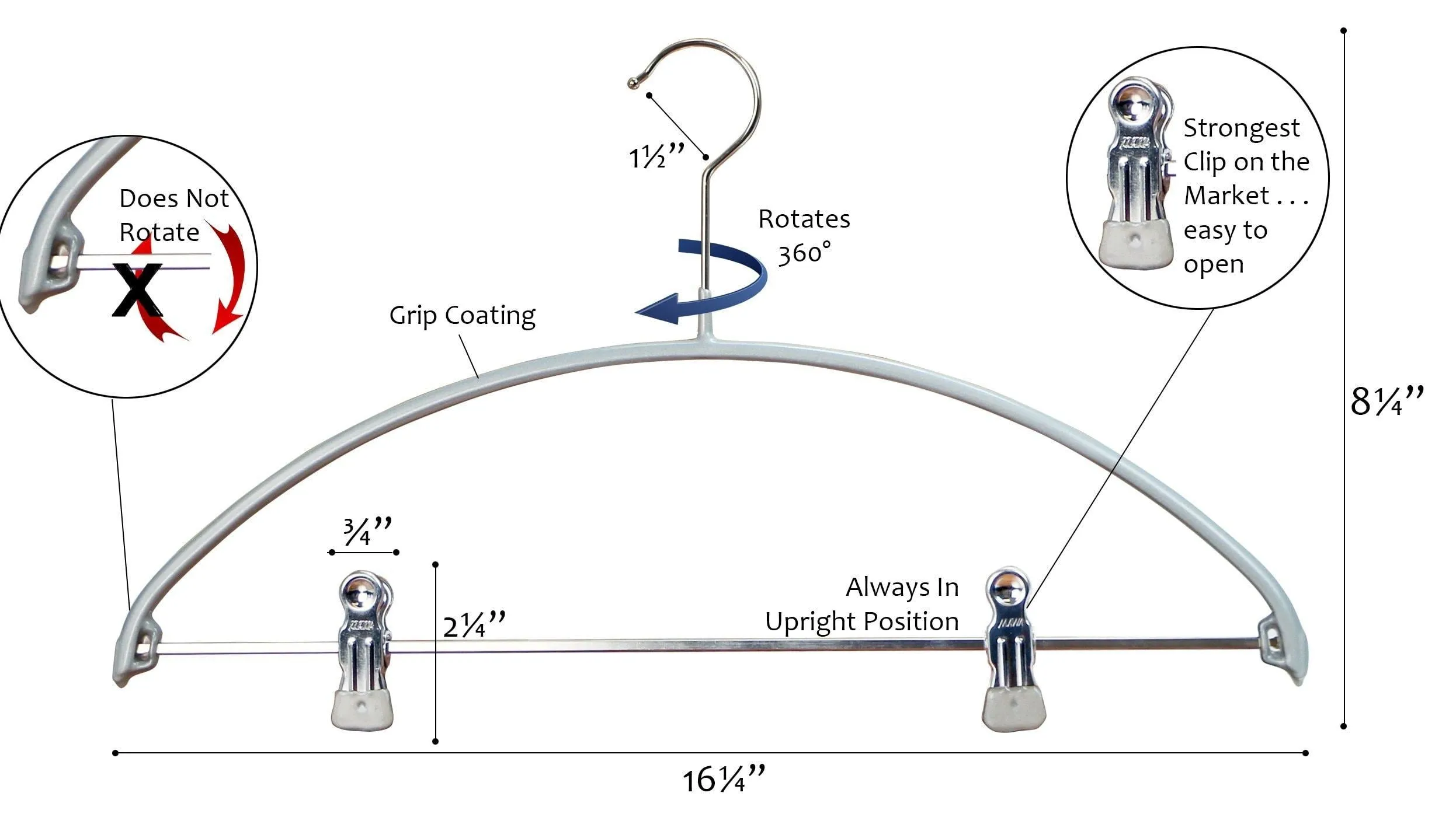 MAWA 14447 Clothing Hanger, Silver