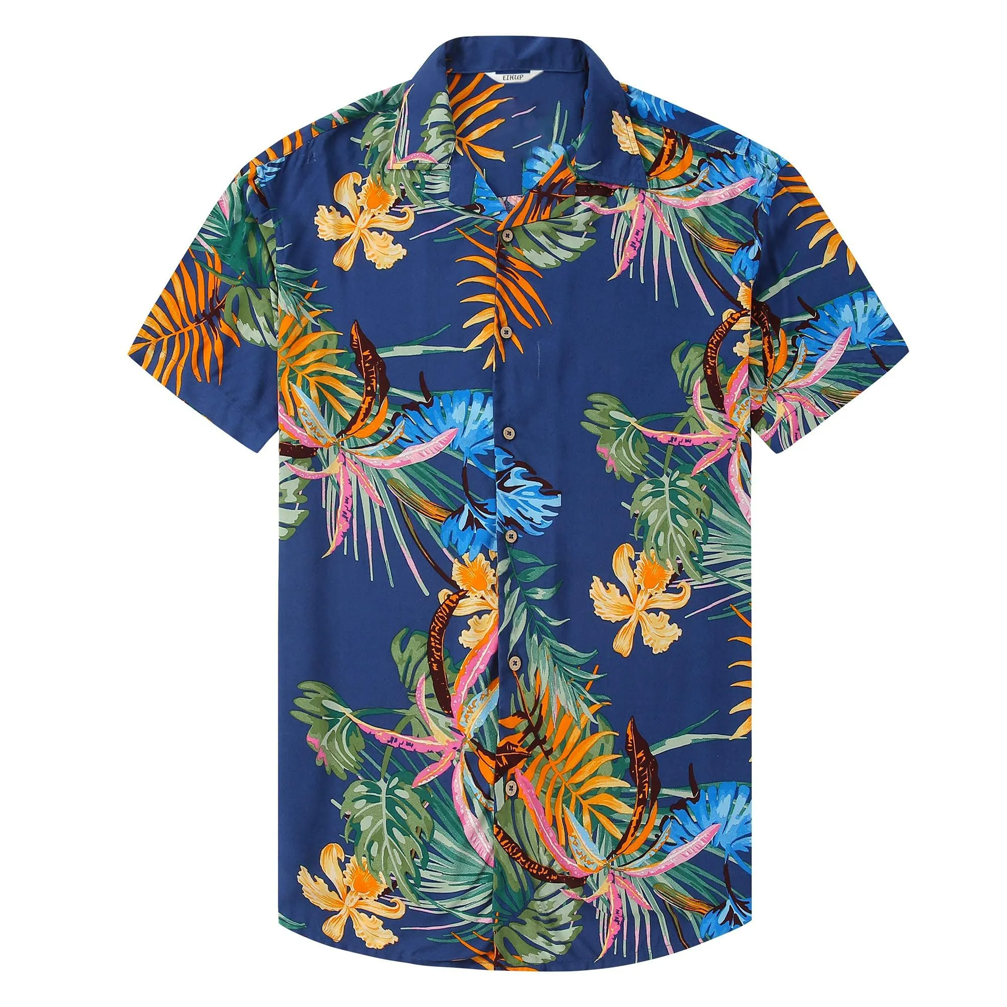 Men's Hawaiian Shirt Tops Vintage Short Sleeve Button Down Beach Shirt Male Tropical Floral Summer Pullover Party Holiday