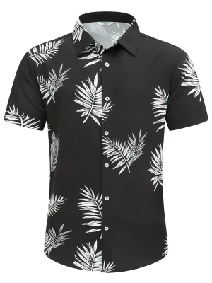 Men's Hawaiian Shirt Tops Vintage Short Sleeve Button Down Beach Shirt Male Tropical Floral Summer Pullover Party Holiday