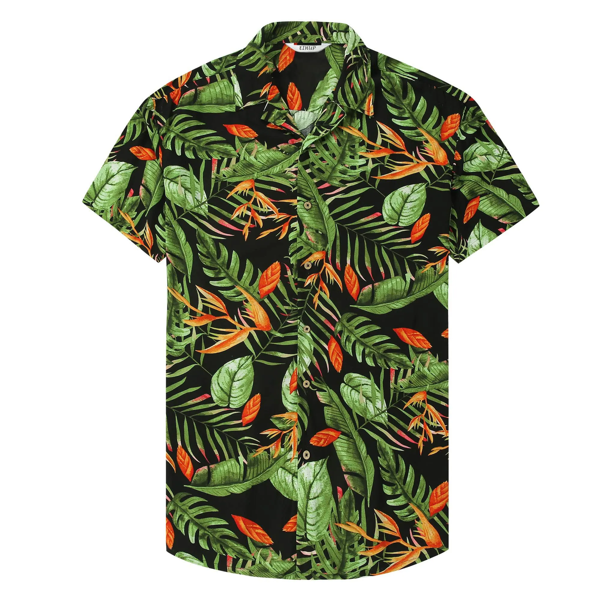 Men's Hawaiian Shirt Tops Vintage Short Sleeve Button Down Beach Shirt Male Tropical Floral Summer Pullover Party Holiday