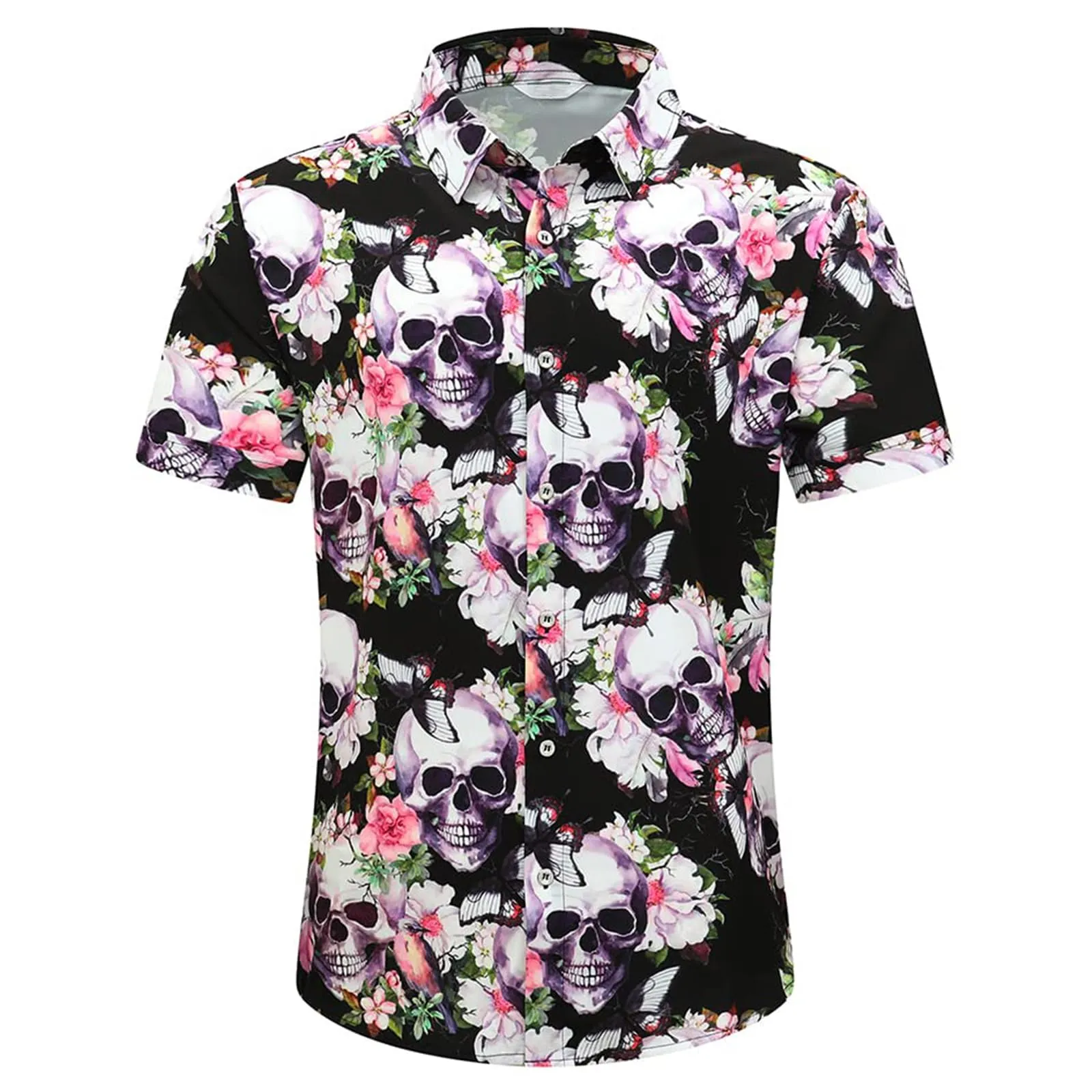 Men's Hawaiian Shirt Tops Vintage Short Sleeve Button Down Beach Shirt Male Tropical Floral Summer Pullover Party Holiday