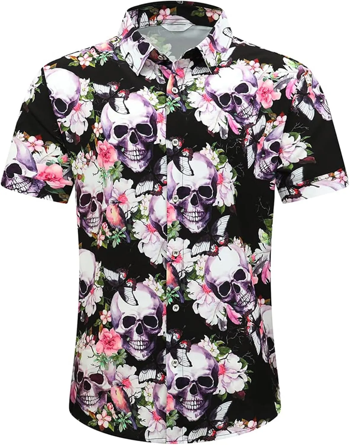 Men's Hawaiian Shirt Tops Vintage Short Sleeve Button Down Beach Shirt Male Tropical Floral Summer Pullover Party Holiday