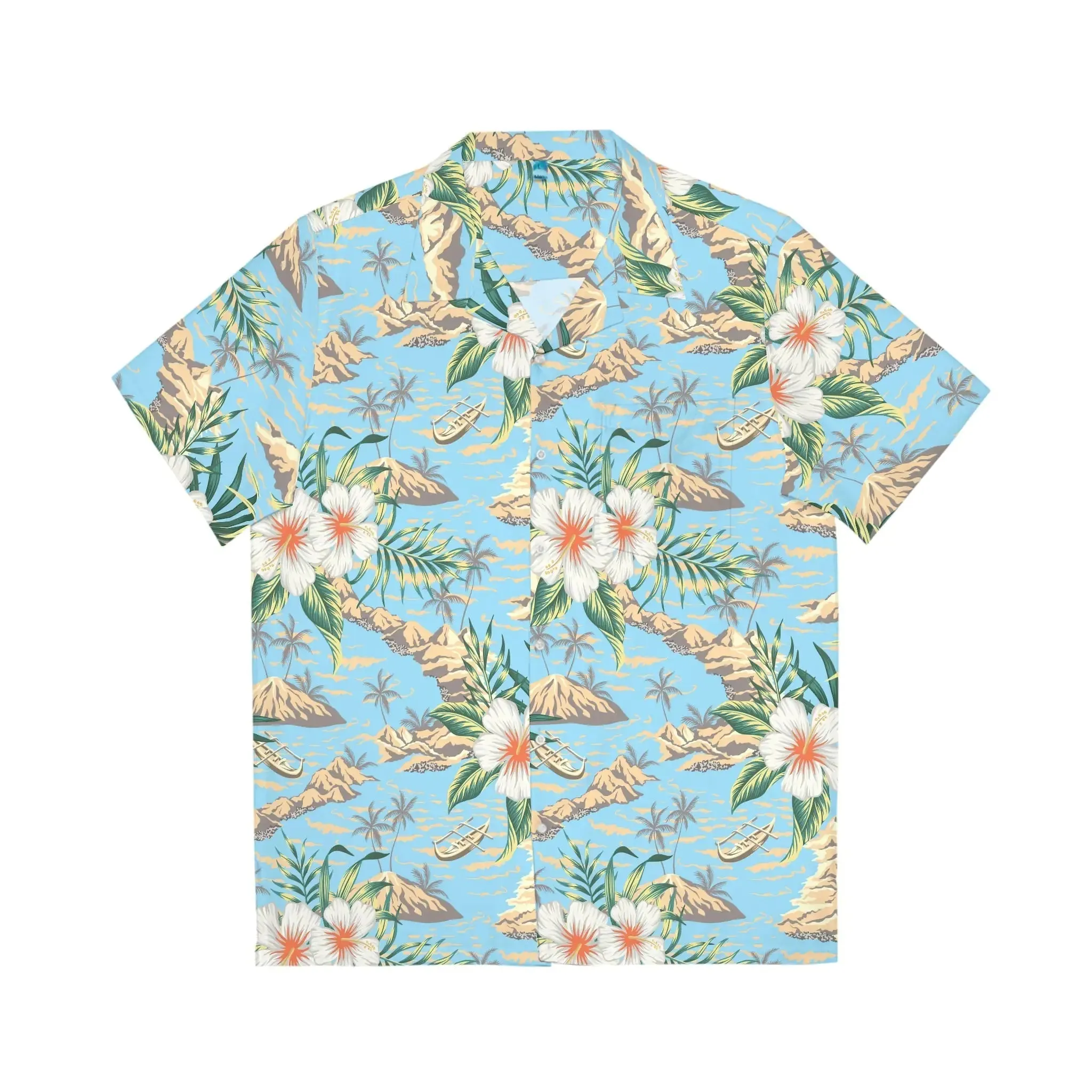 Men's Tropical Island Print Hawaiian Shirt