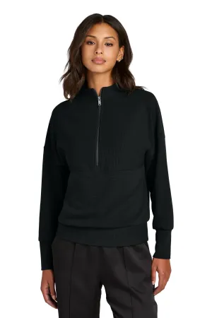 Mercer Mettle Women's Linear Texture 1/4-Zip MM3041 Deep Black