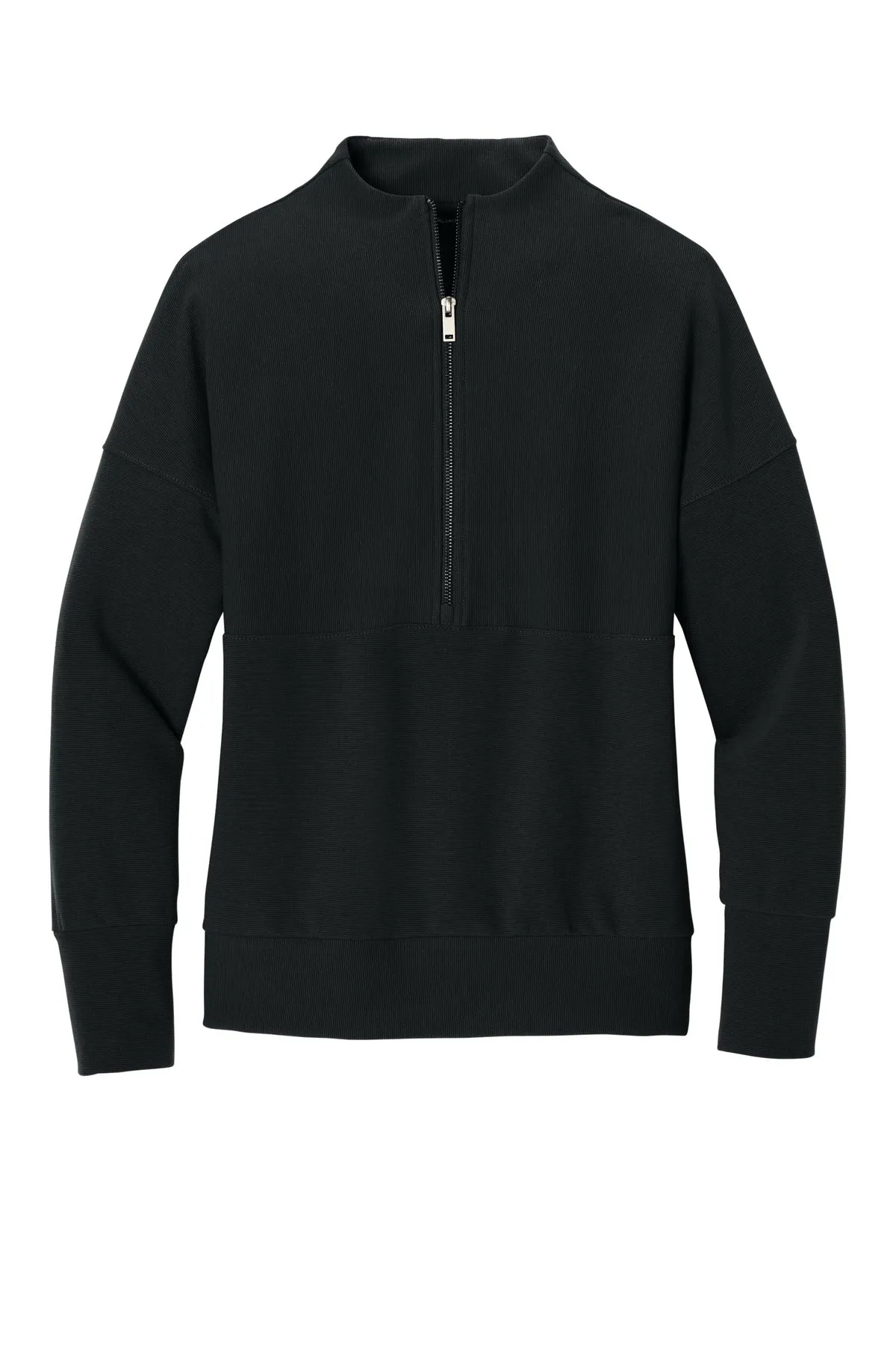 Mercer Mettle Women's Linear Texture 1/4-Zip MM3041 Deep Black