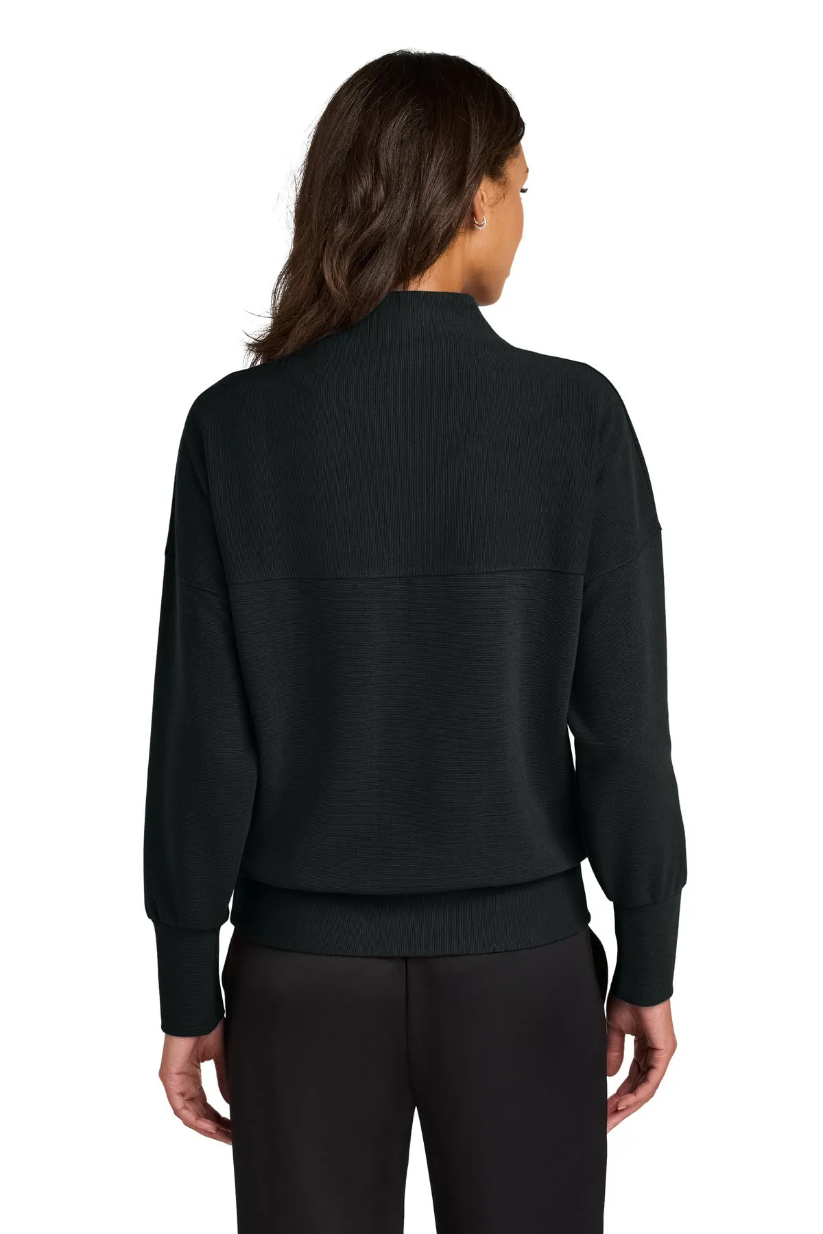 Mercer Mettle Women's Linear Texture 1/4-Zip MM3041 Deep Black