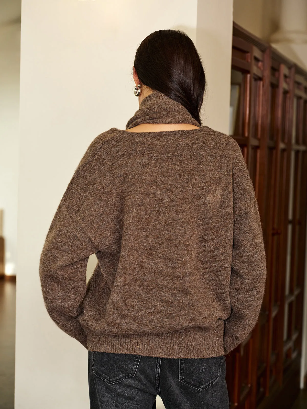 Minimalist Wool-Blend Scarf Sweater