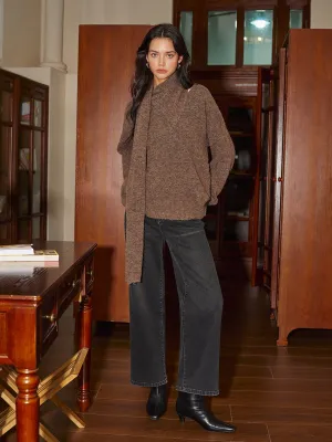 Minimalist Wool-Blend Scarf Sweater