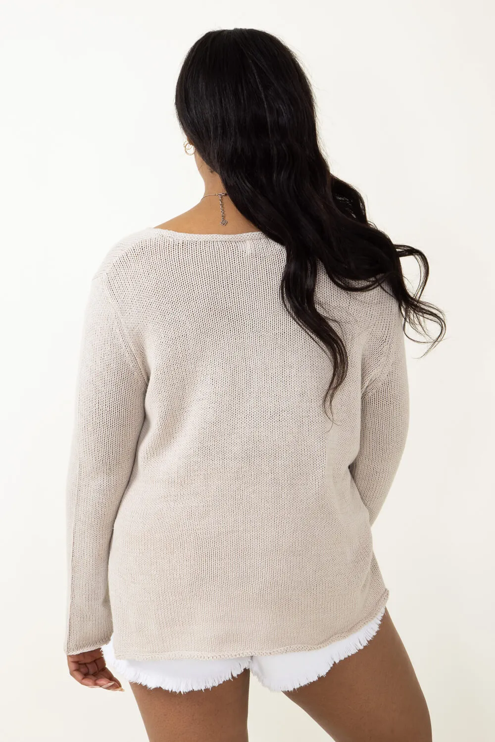 Miracle Lake Life Sweater for Women in Khaki | F139-KHAKIBLUE