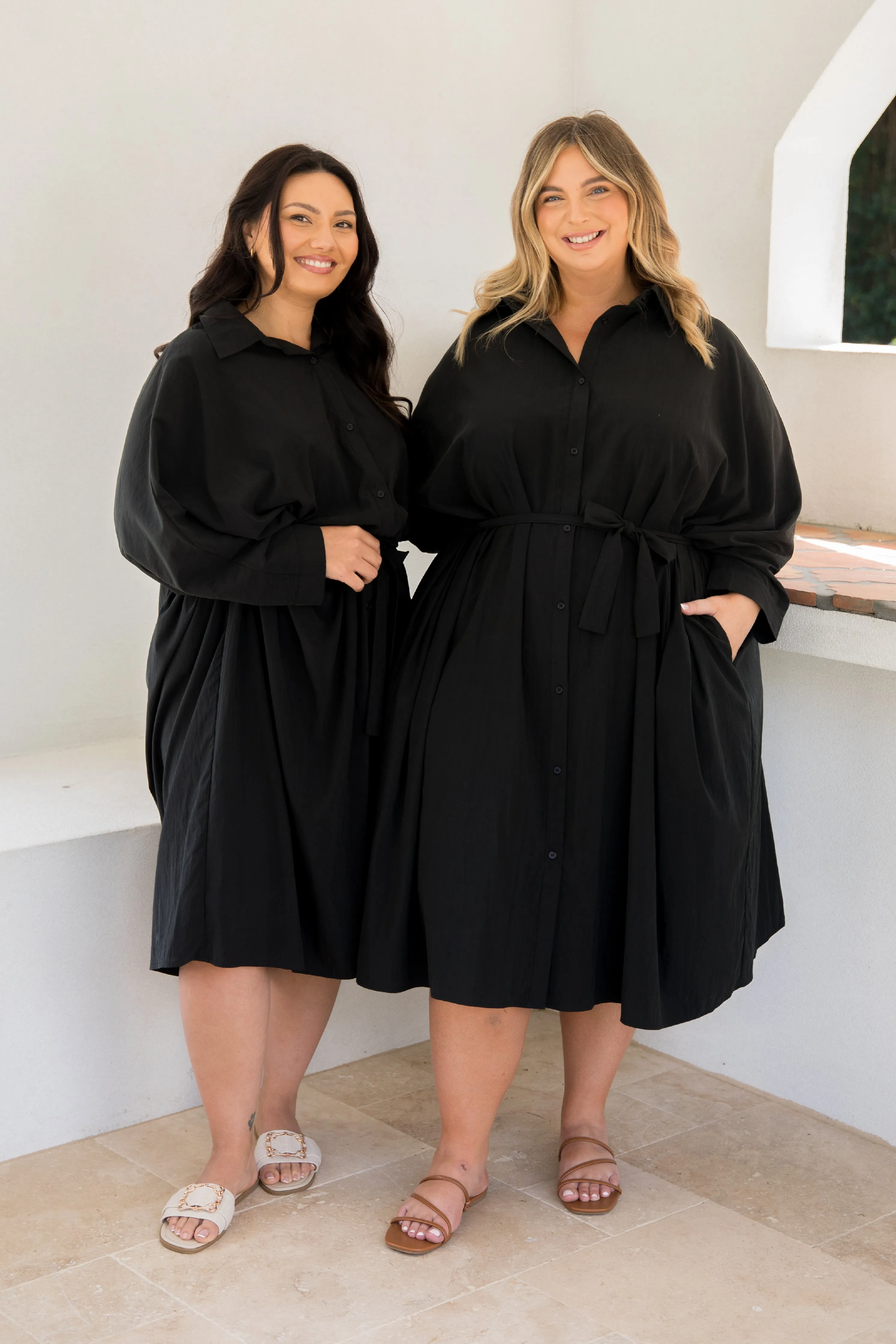 Miracle Shirt Dress | Black | FINAL SALE