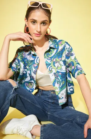 Multi Color Cropped Shirt