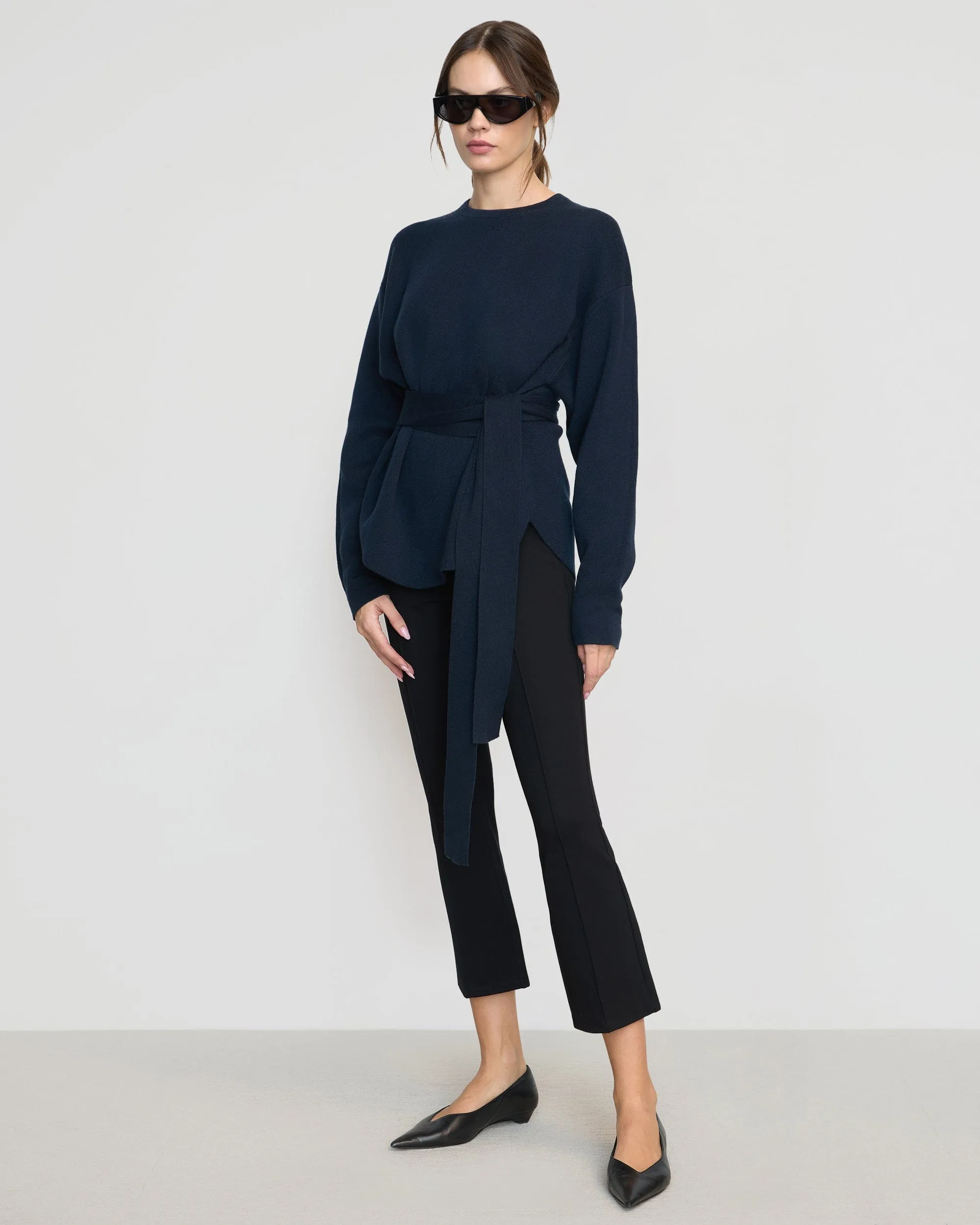 Nara Tie-Front Knit Sweater
