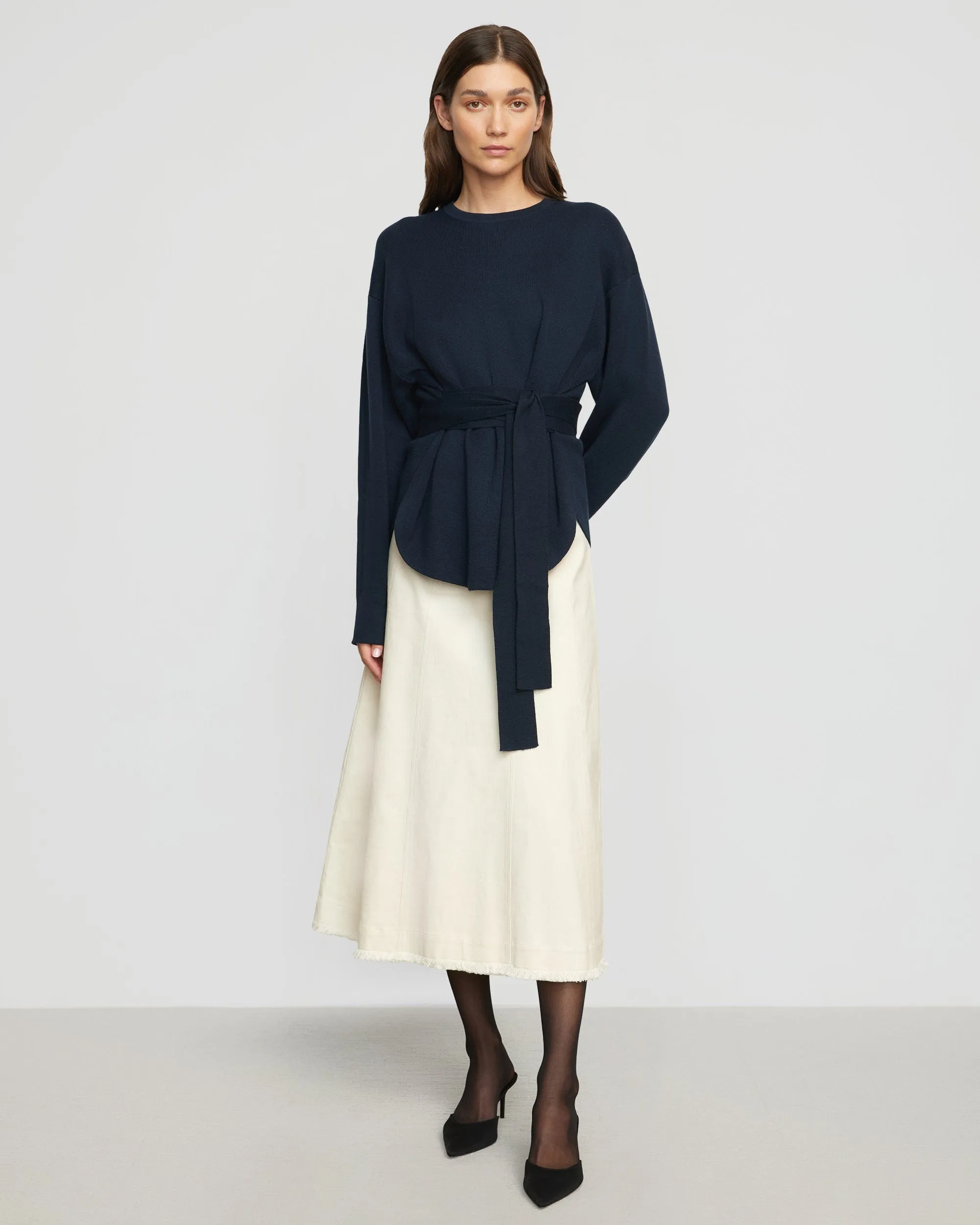 Nara Tie-Front Knit Sweater