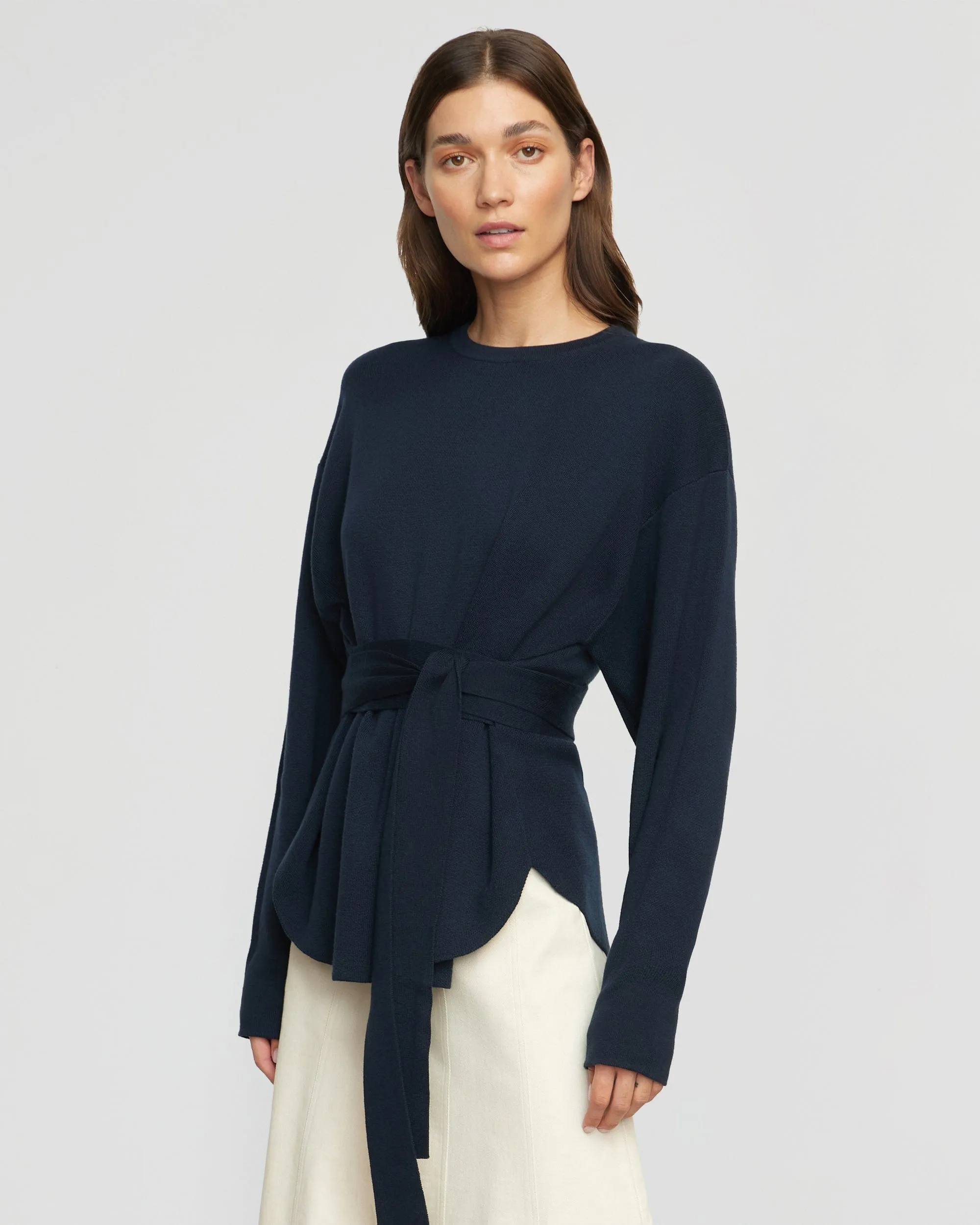 Nara Tie-Front Knit Sweater