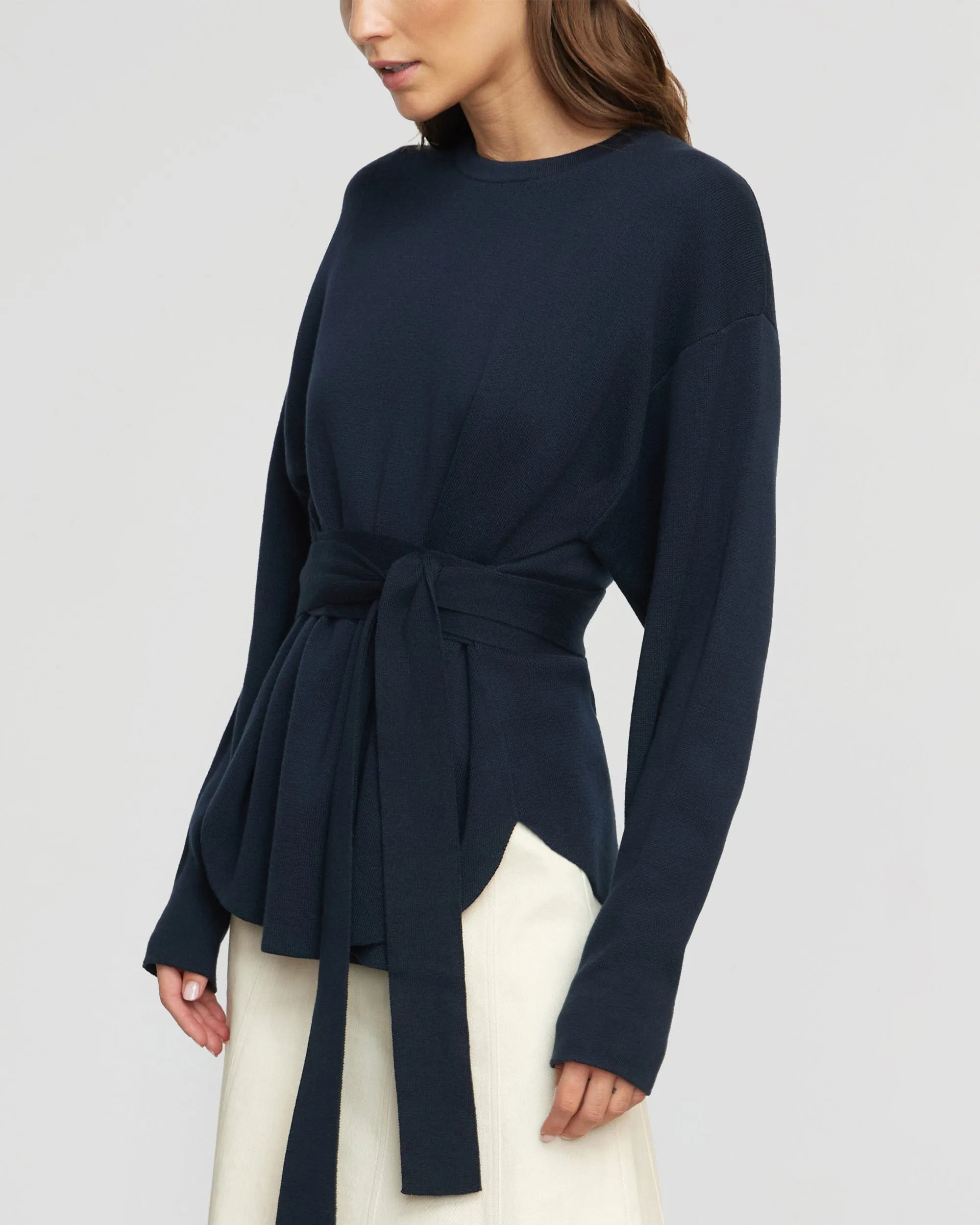 Nara Tie-Front Knit Sweater