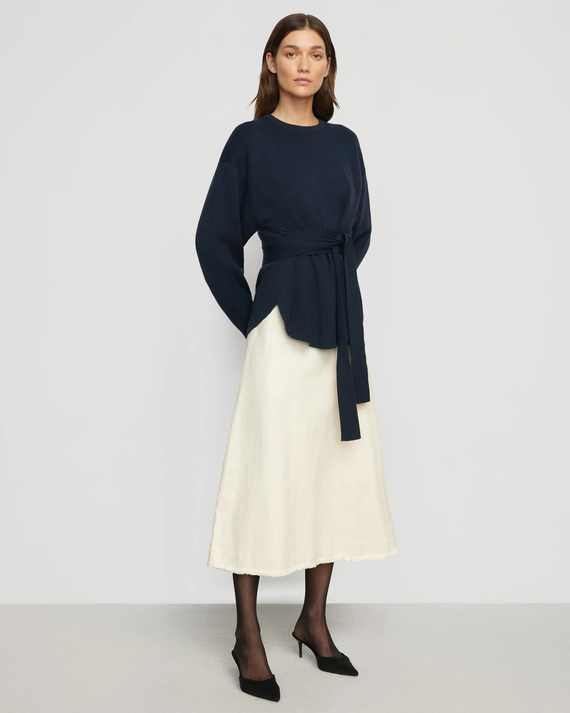 Nara Tie-Front Knit Sweater