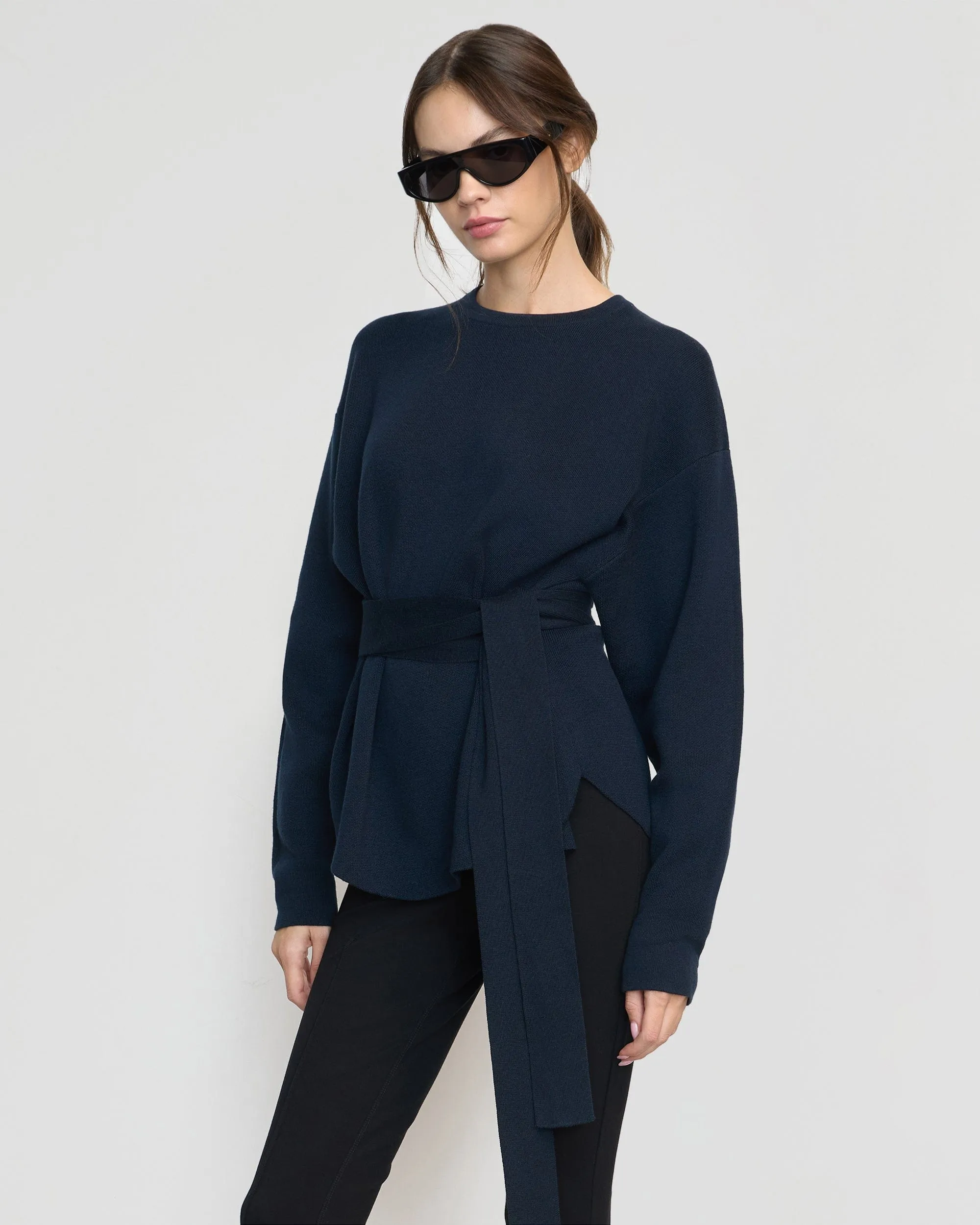 Nara Tie-Front Knit Sweater