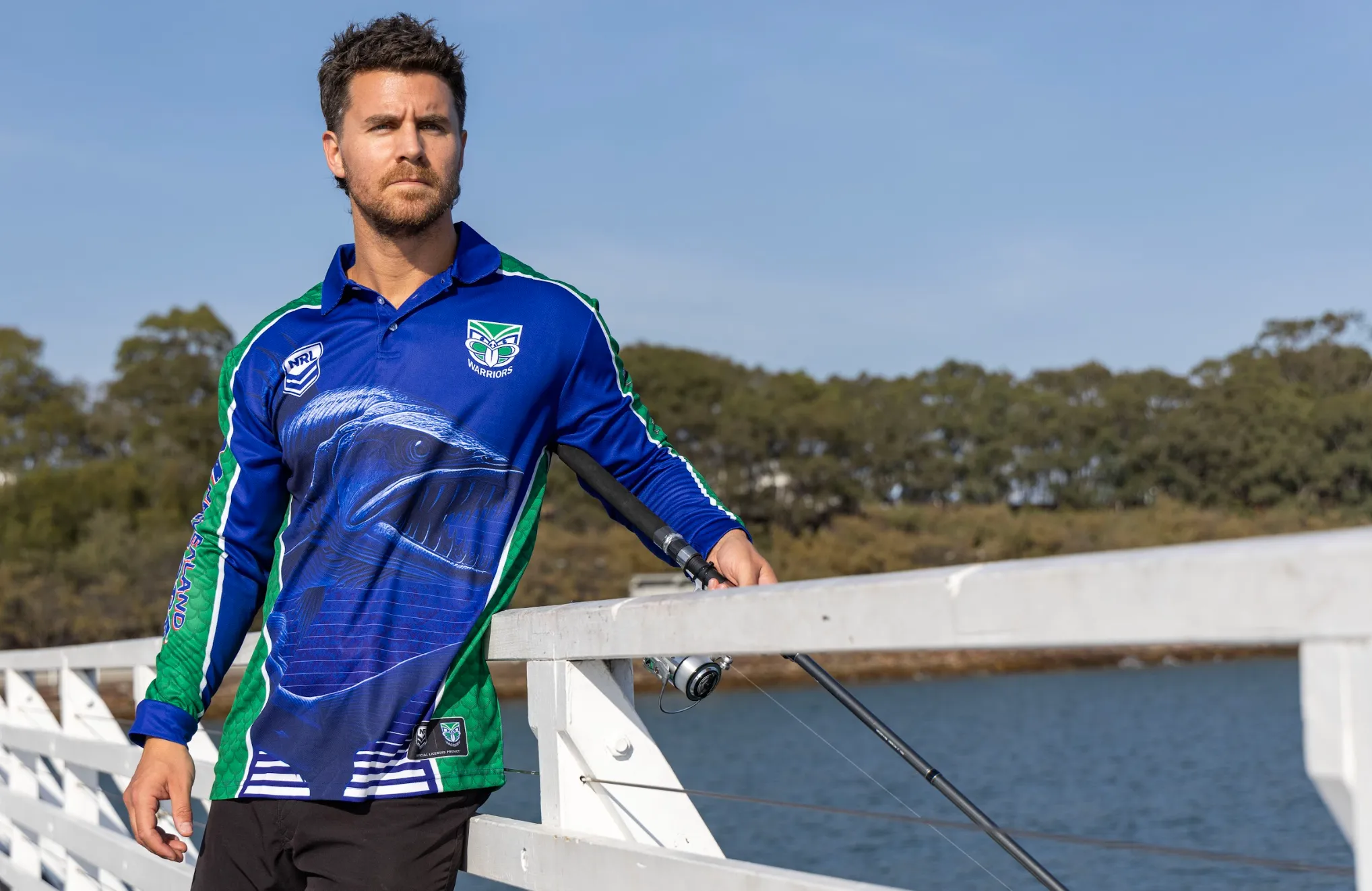 New Zealand Warriors Mens 2025 'Barracuda' Fishing Shirt