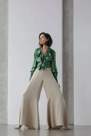 Nina Palazzo Pants - Beige