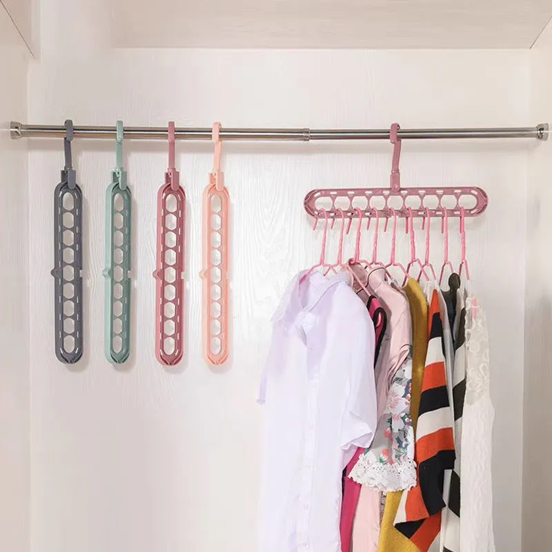 Nine-Hole Magic Clothes Hanger Wardrobe Organiser
