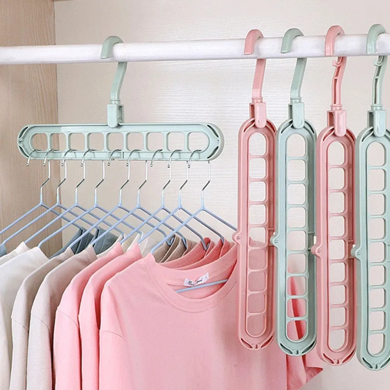 Nine-Hole Magic Clothes Hanger Wardrobe Organiser