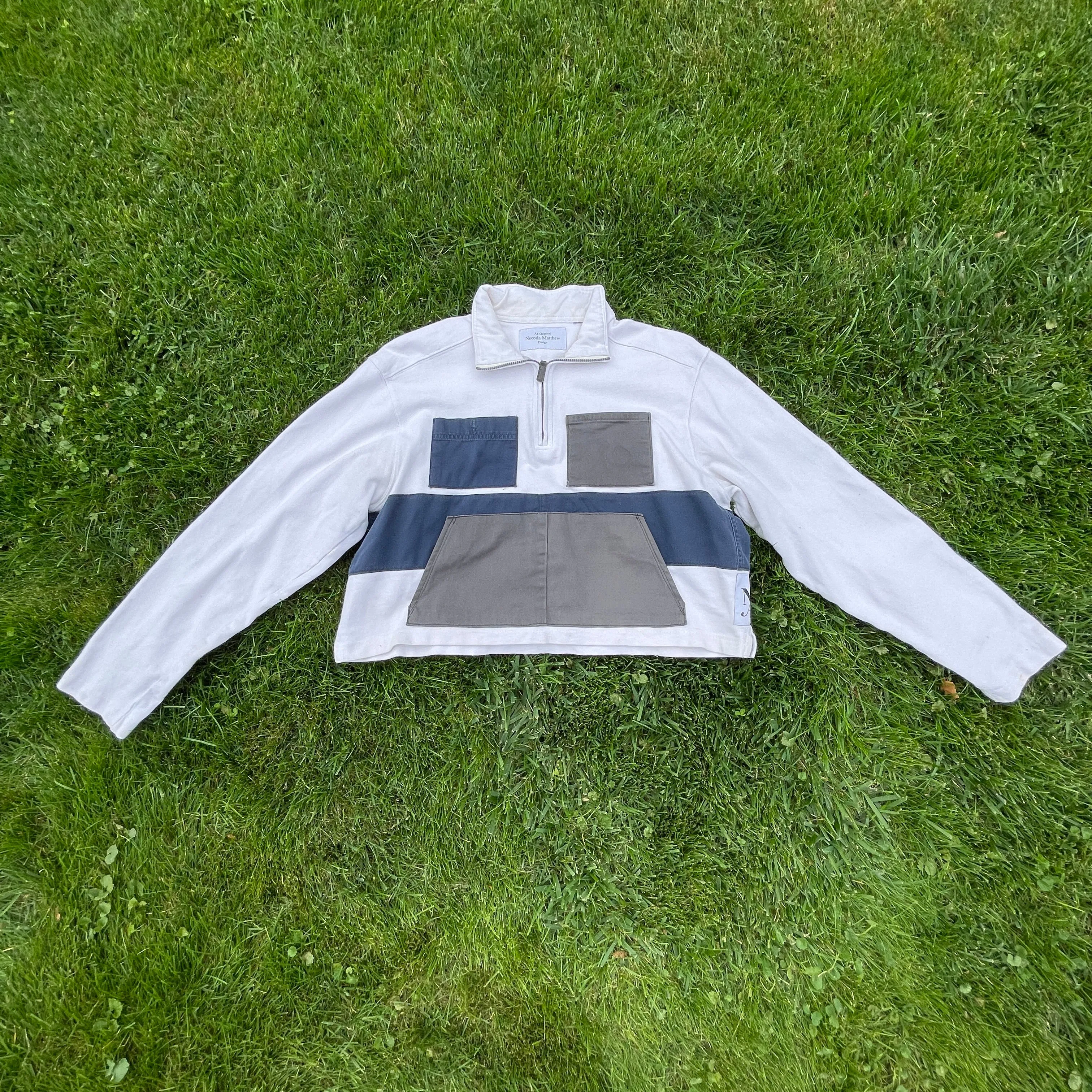 Nittany Blue and White Long Sleeve Crop Hybrid