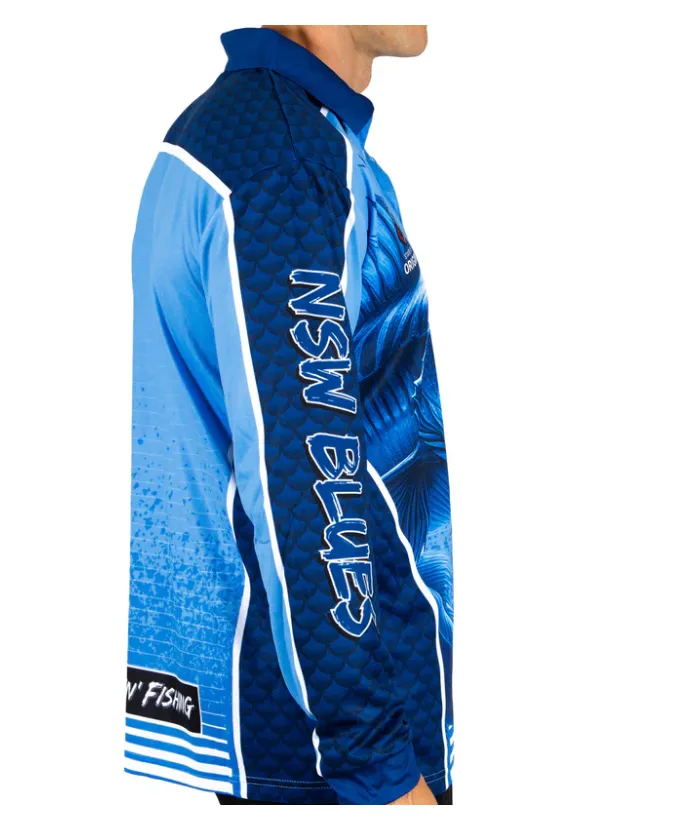 NSW Blues 2025 Mens 'Barracuda' Fishing Shirt