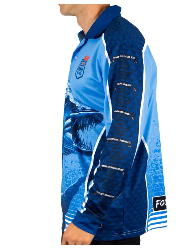 NSW Blues 2025 Mens 'Barracuda' Fishing Shirt