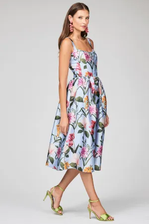 OLENA DRESS - GLACIAL BLUE BLOSSOMS