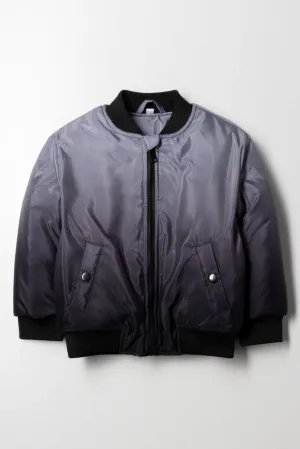 Ombre Bomber Jacket Black And Grey