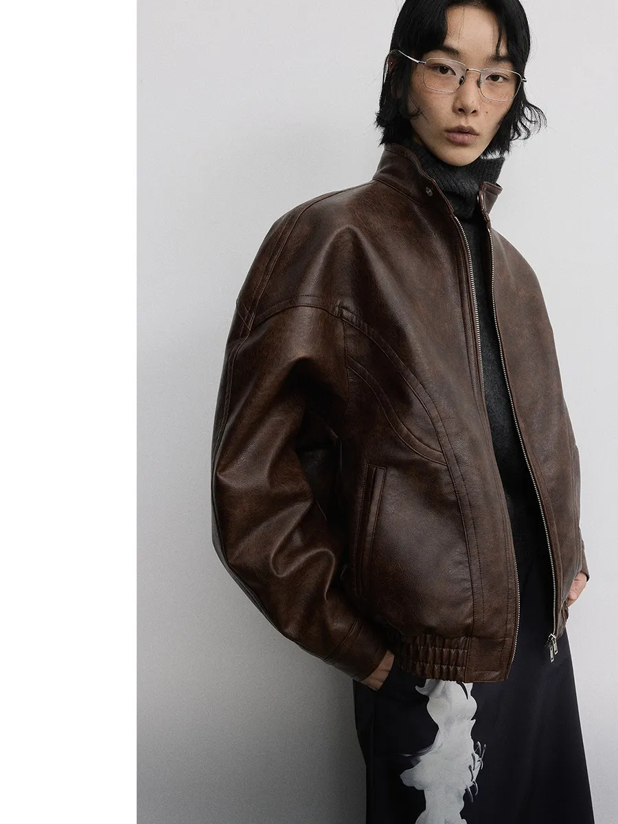 Oversized Faux Leather Jacket
