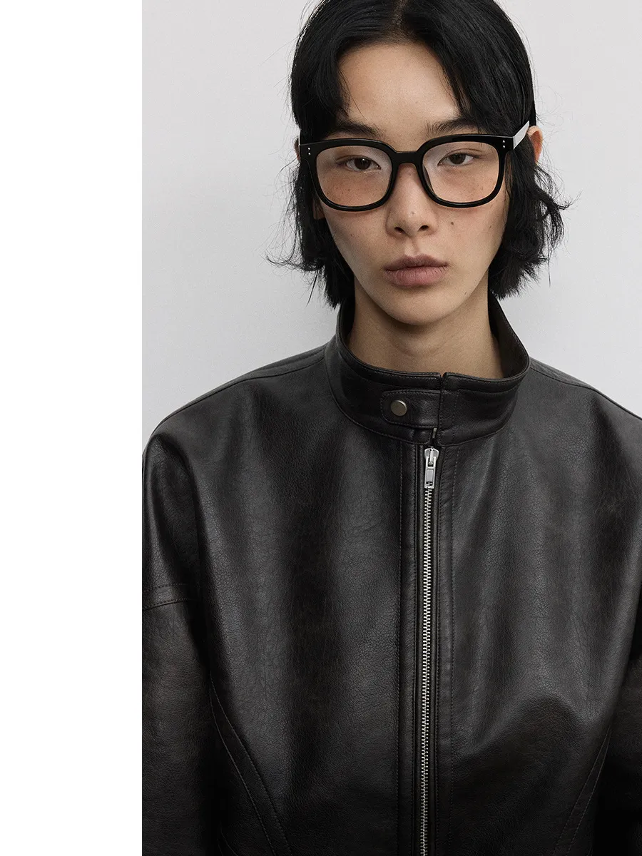 Oversized Faux Leather Jacket