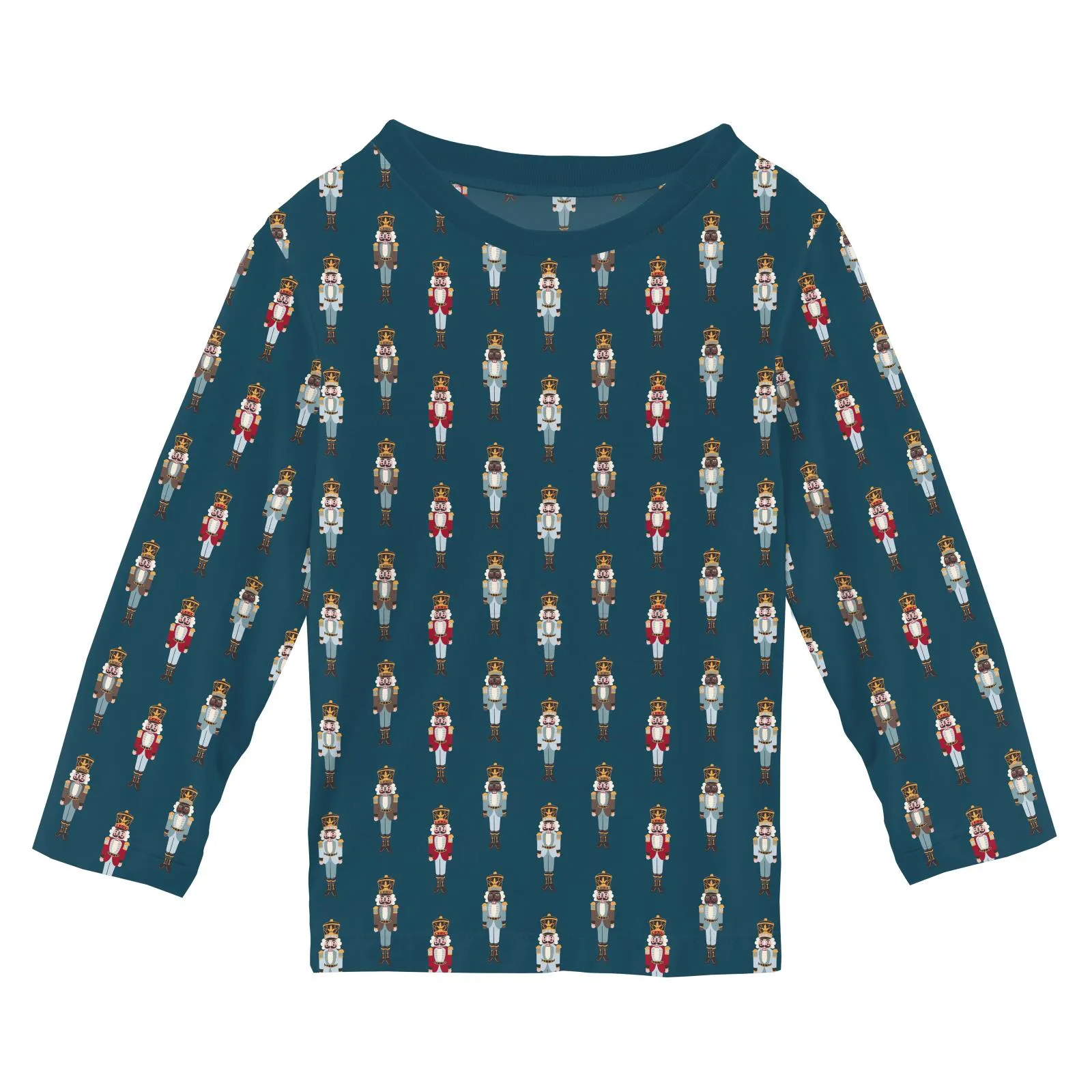 Peacock Nutcrackers Long Sleeve Crew Neck Tee Kickee Pants  - Holiday