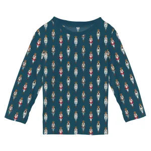 Peacock Nutcrackers Long Sleeve Crew Neck Tee Kickee Pants  - Holiday